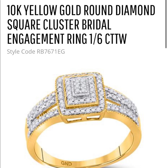 10k Gold designer Bridal Engagement Diamond ring - Picture 4 of 5